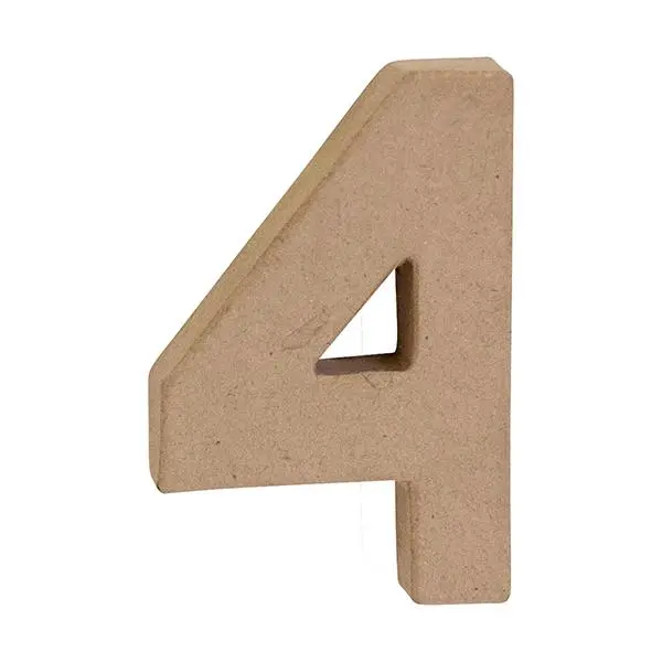 Makr Paper Mache, Small Numeral 4- 4 Inch 1
