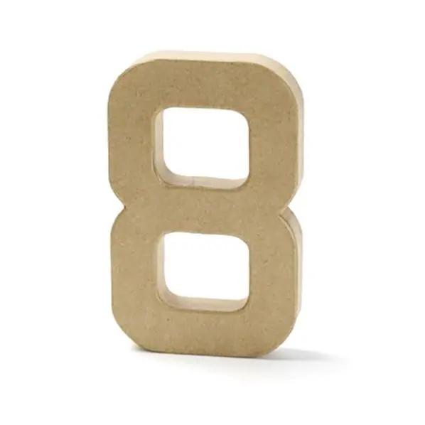 Makr Paper Mache, Small Numeral 8- 4 Inch 1