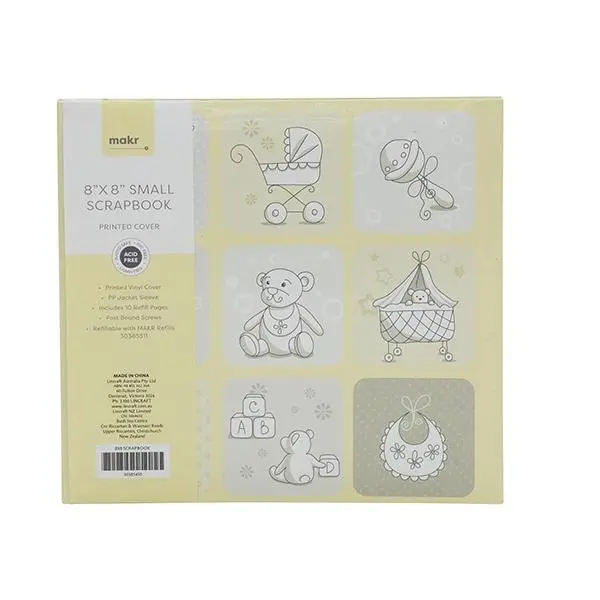 Makr Printed Cover Scrapbook, Junior- 8 X 8 Inch 1