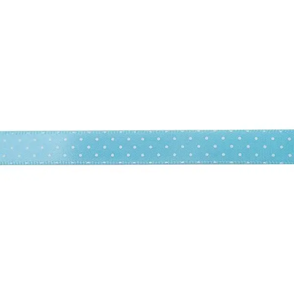 Makr Ribbon, Small Dots Blue Satin- 9Mmx9.1M 1