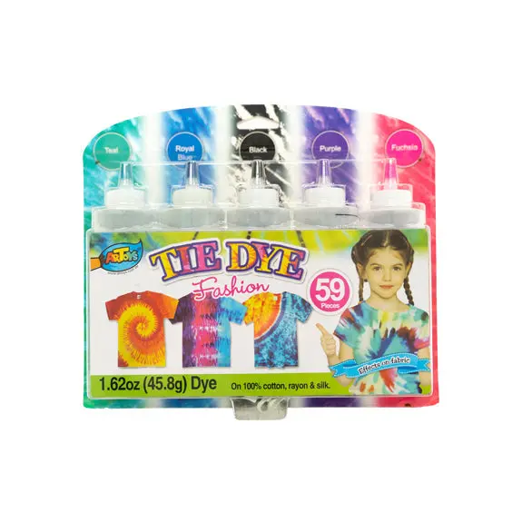 Makr Tie Dye Rainbow Kit, Teal/Royal Blue/Black/Purple/Fuchsia- 5Pk 1
