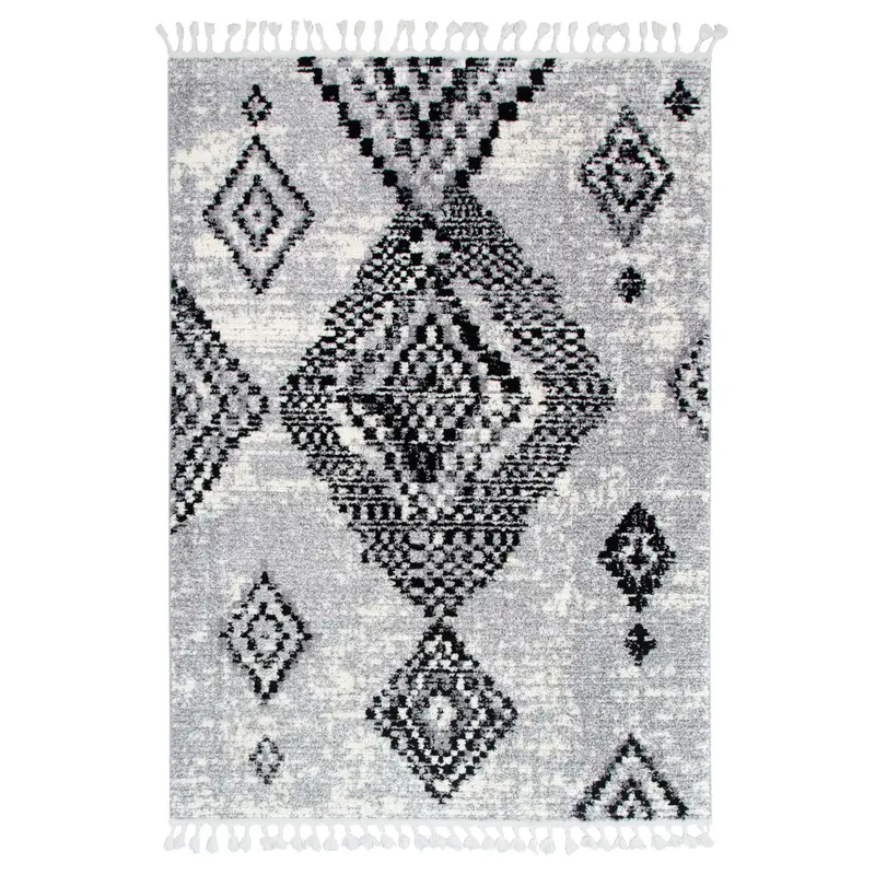 Mansour Aztec Grey Geometric Rug 1