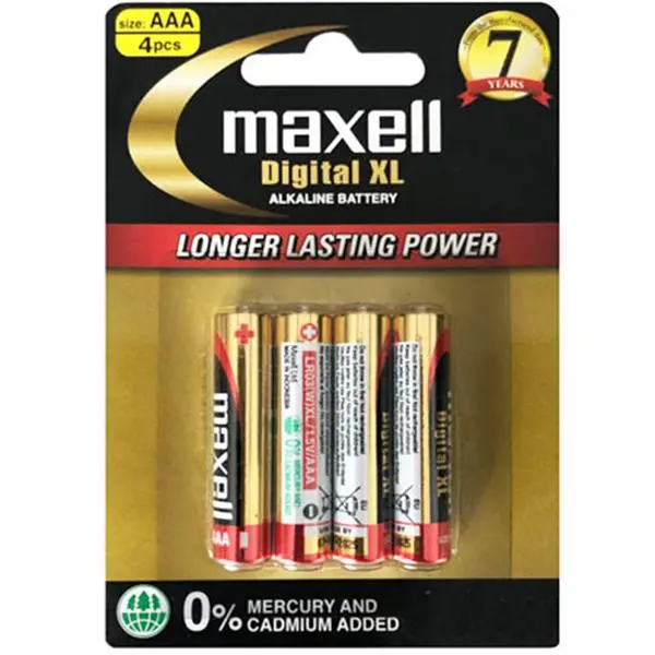 Maxell Digital Xl Alkaline Batteries, Aaa- 4Pk 1