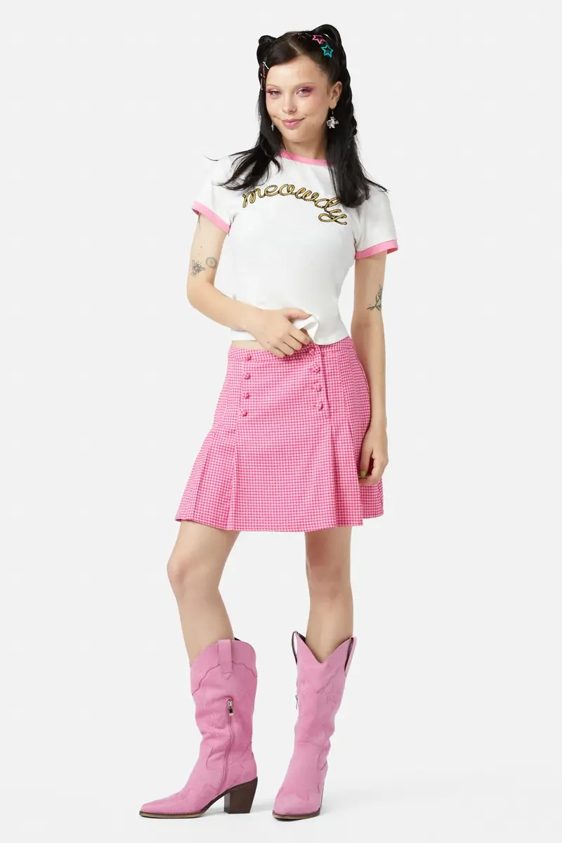 Maybelle Houndstooth Skirt 1