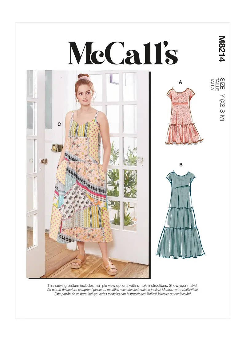 Mccall's Pattern M8214 Misses' Dresses & Mask 1
