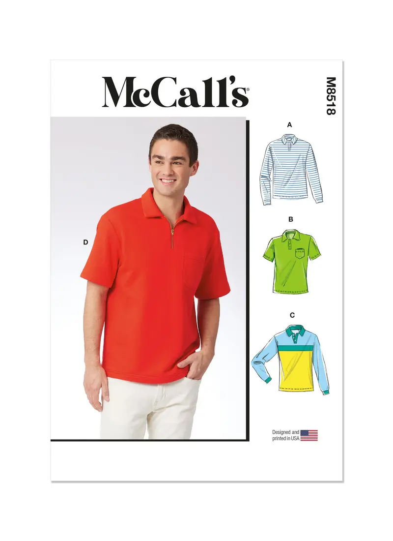 Mccall's Pattern M8518 Men's Polo Shirts 1