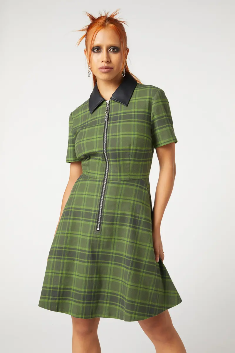 Meadow Tartan Zipper Dress 1