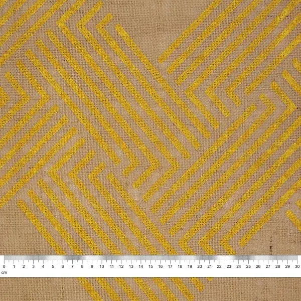 Metallic Print Hessian Fabric, Zigzag- Width 129.5Cm 1