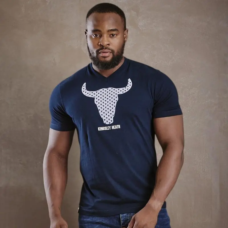 Micro Skulls V-Neck Tee - Midnight 1