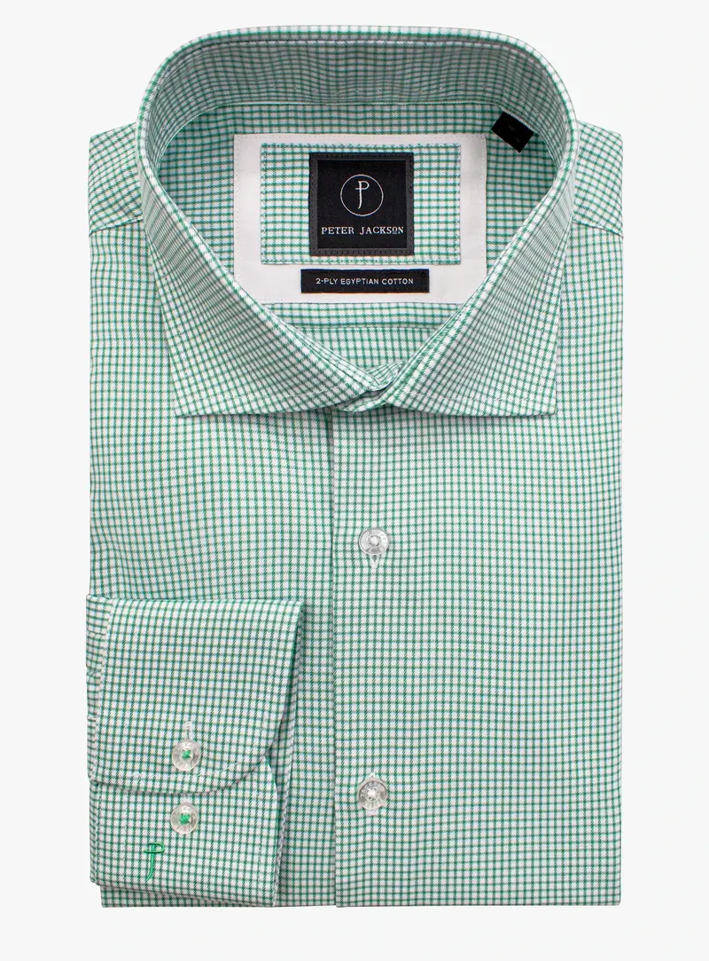 Milan Micro Check Green Shirt 1