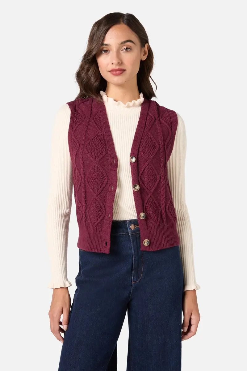 Milena Cable Knit Vest 1