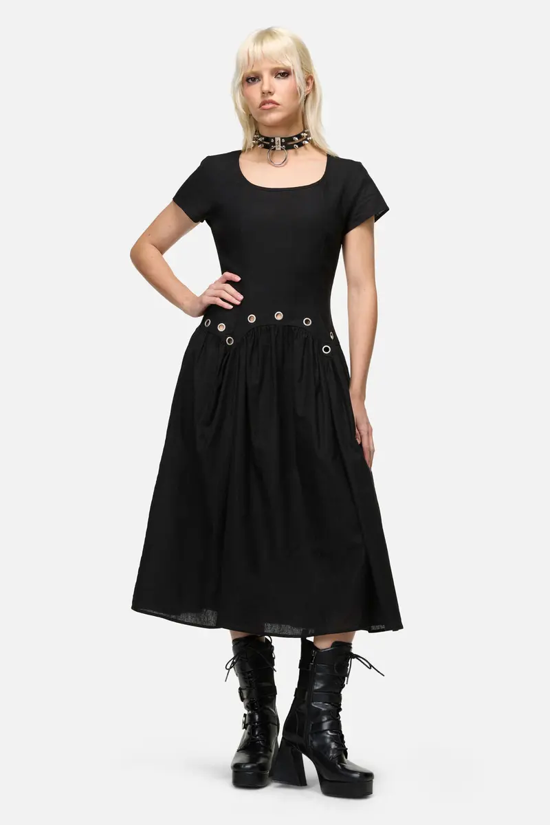 Mischief Goth Eyelet Dress 1