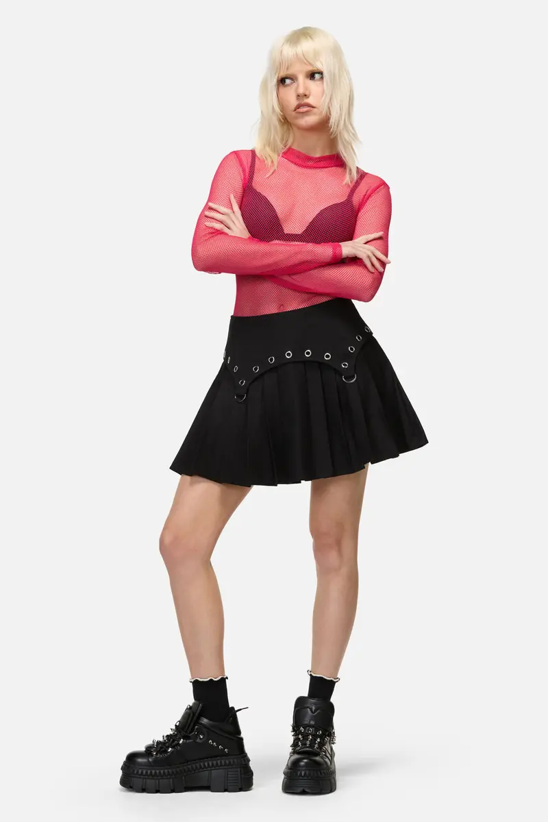 Mischief Goth Eyelet Skort 1