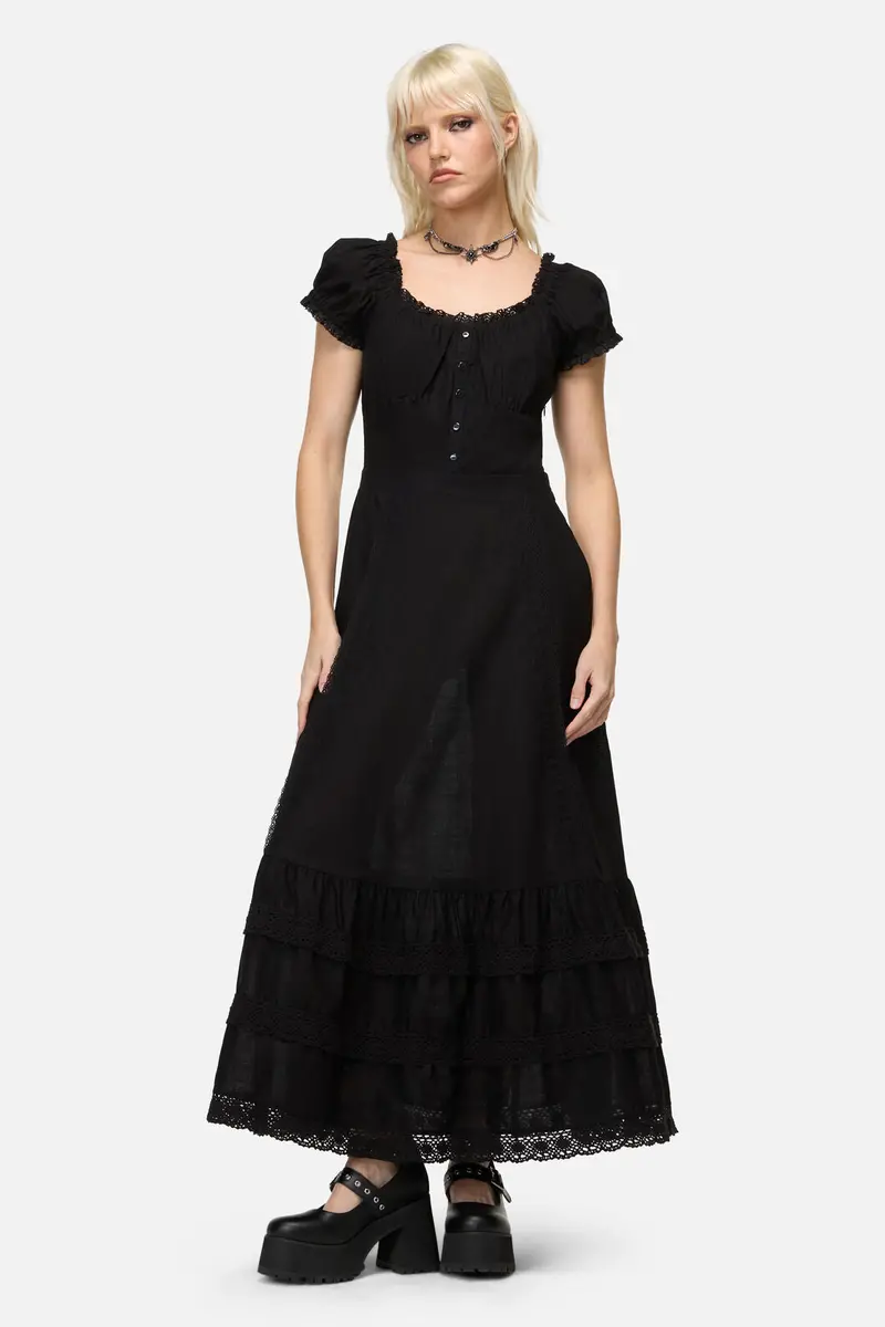 Mischief Lace Trim Midi Dress 1