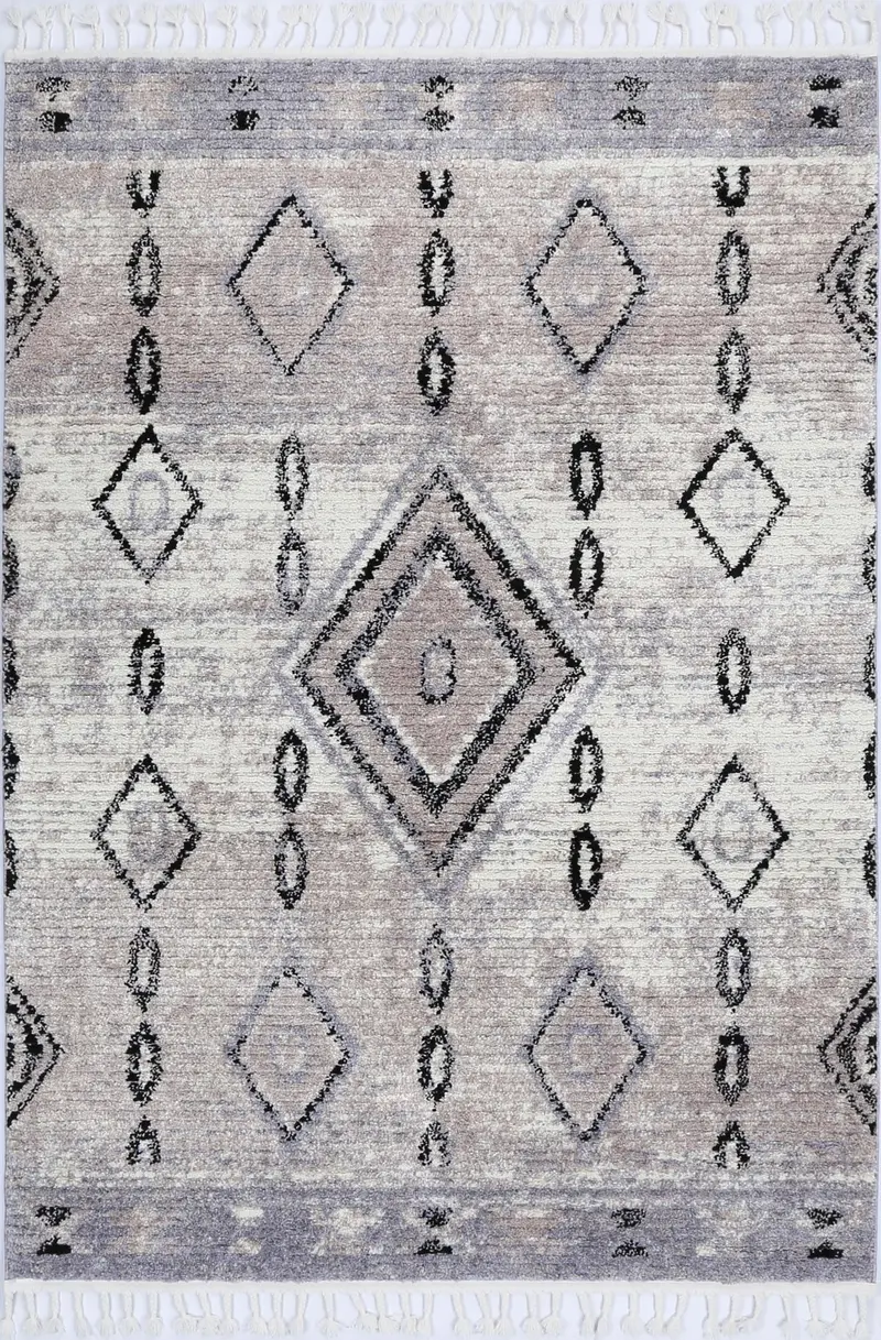 Moda Tribal Diamond Ash Rug (Morocco) 1