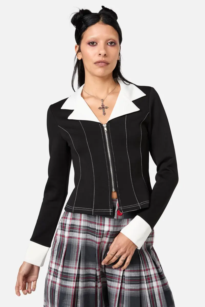 Moggy Contrast Ls Blouse 1
