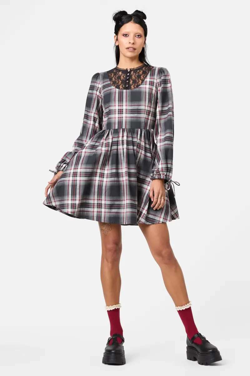 Moggy Tartan Long Sleeve Dress 1