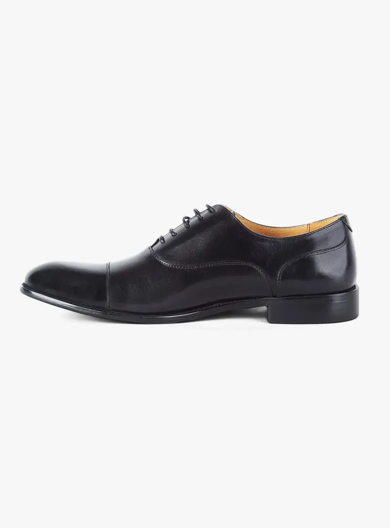 Montisanti Toe Cap Black Derby Shoe 1