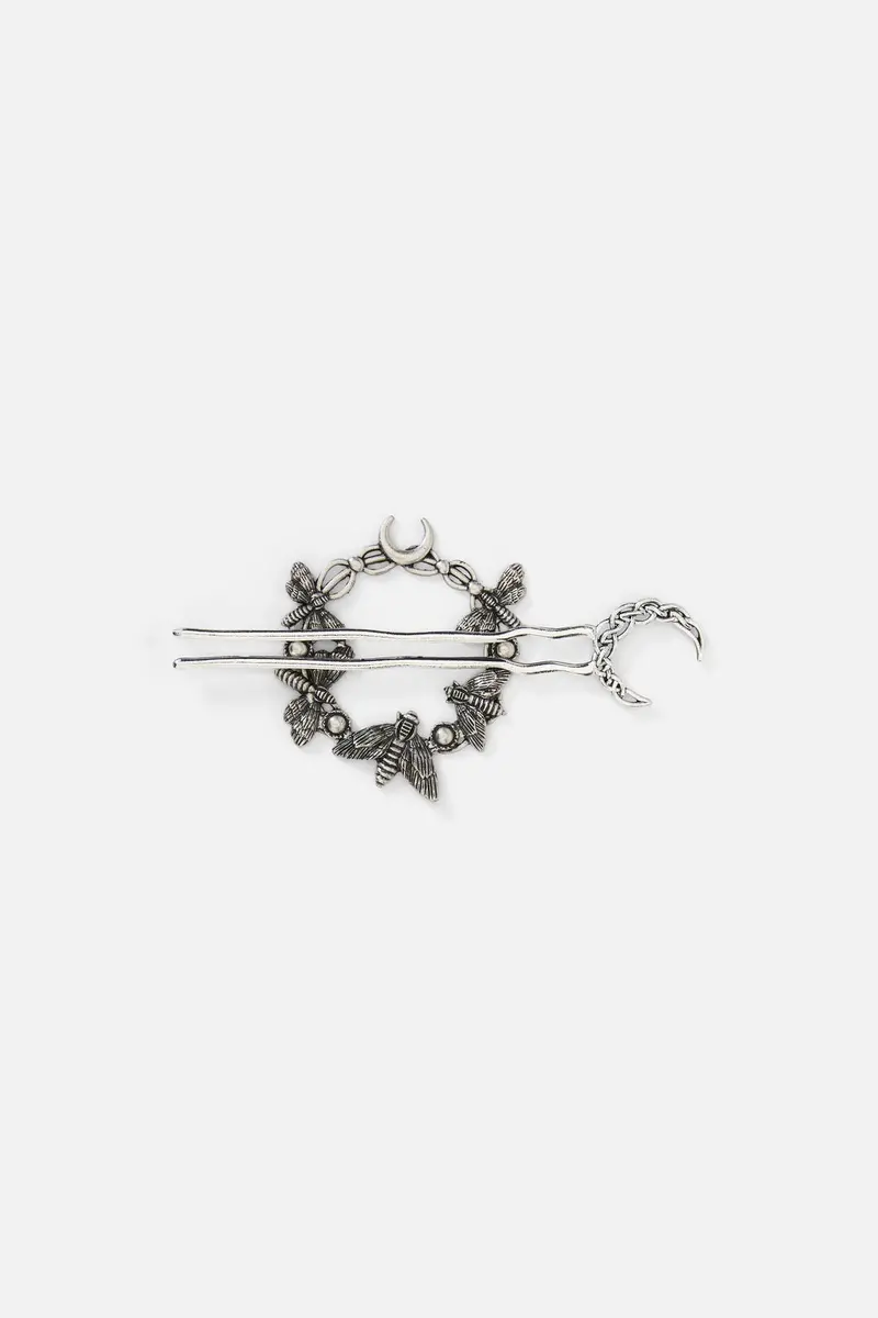 Moth & Moon Hair Pin 1