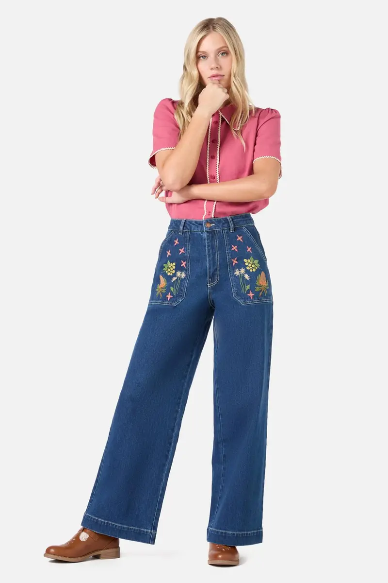 Native Embroidered Denim Jean 1
