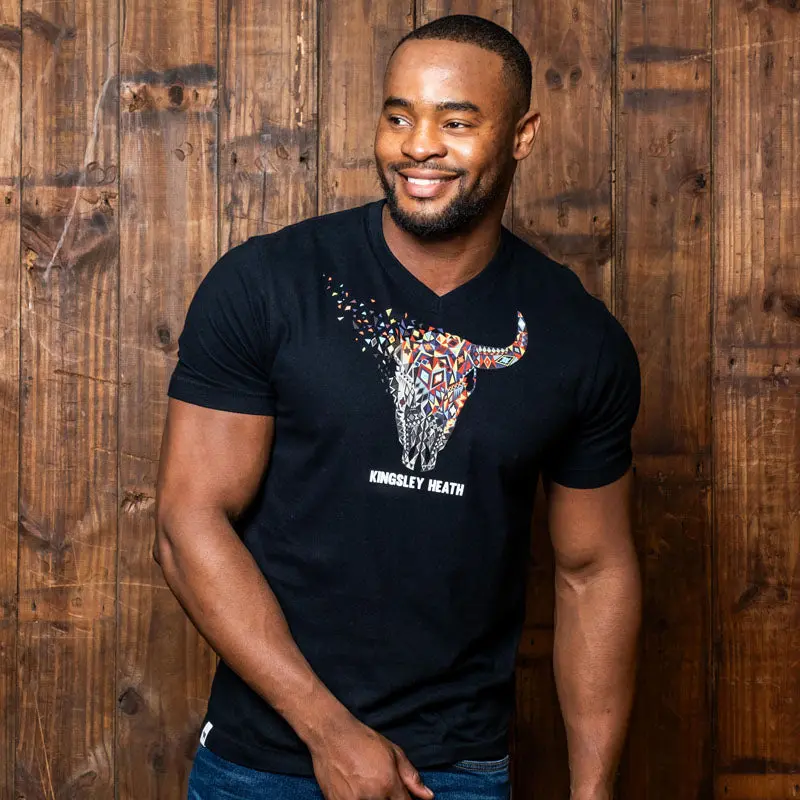 Ndebele Elements Skull V-Neck Tee Mamba 1