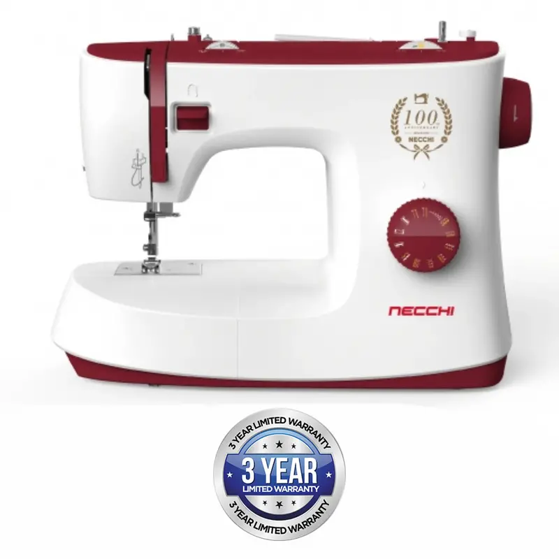 Necchi K417a Sewing Machine, Manual Select 17 Stitch, Burgundy Cream 1
