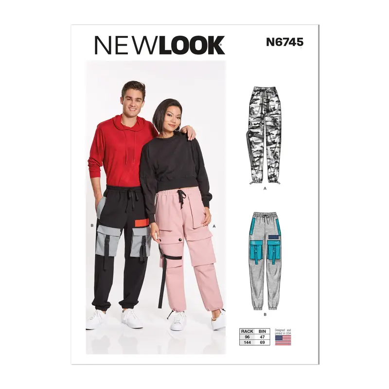 Newlook Pattern Un6745 Men's And Misses' Cargo Pants 1