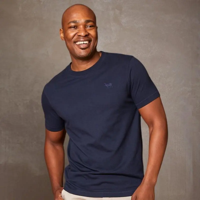 Nguni Embroidery Crew Tee - Midnight 1