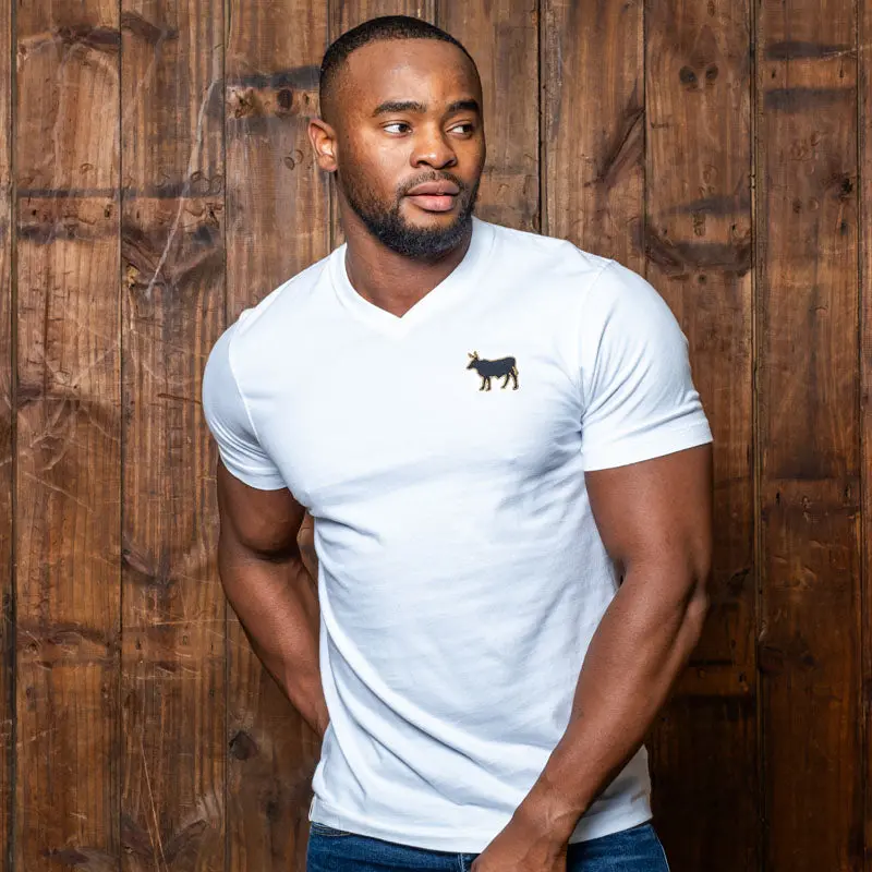 Nguni Luxe V-Neck Tee - Pelican 1