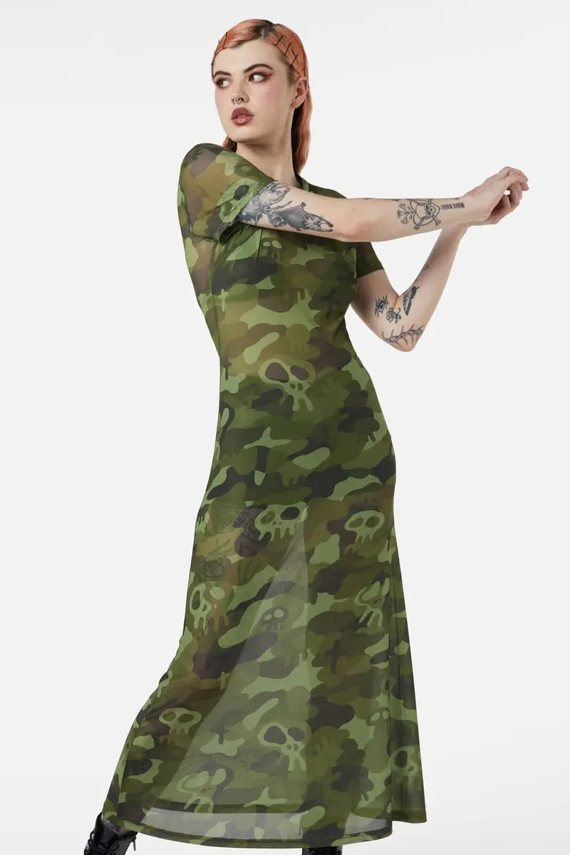 Nook Of The Garden Camo Mesh Dress 1