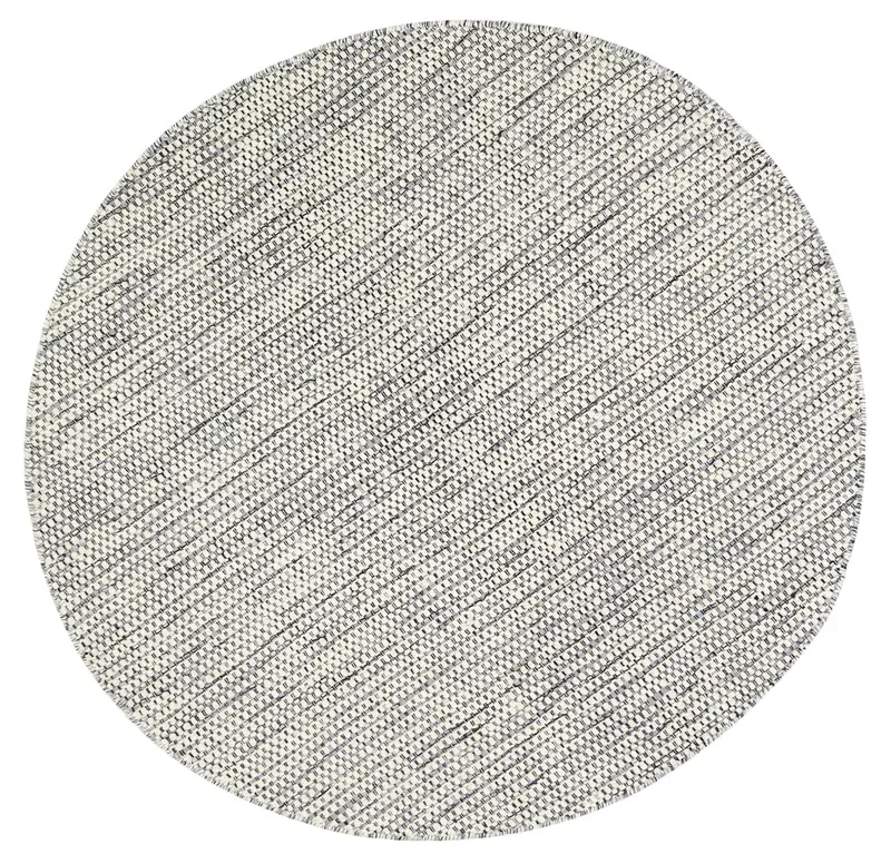 Nordic Grey Reversible Wool Round Rug 1