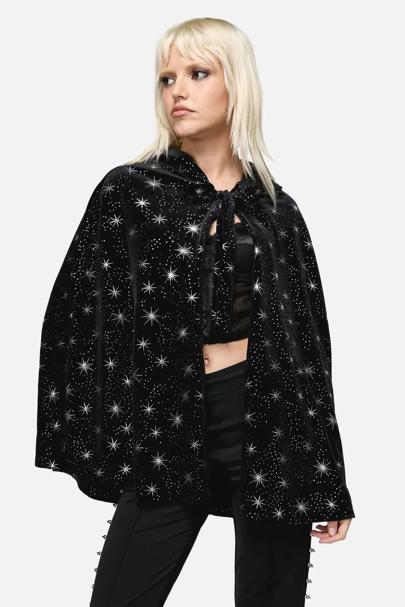 Odette Velour Goth Cloak 1