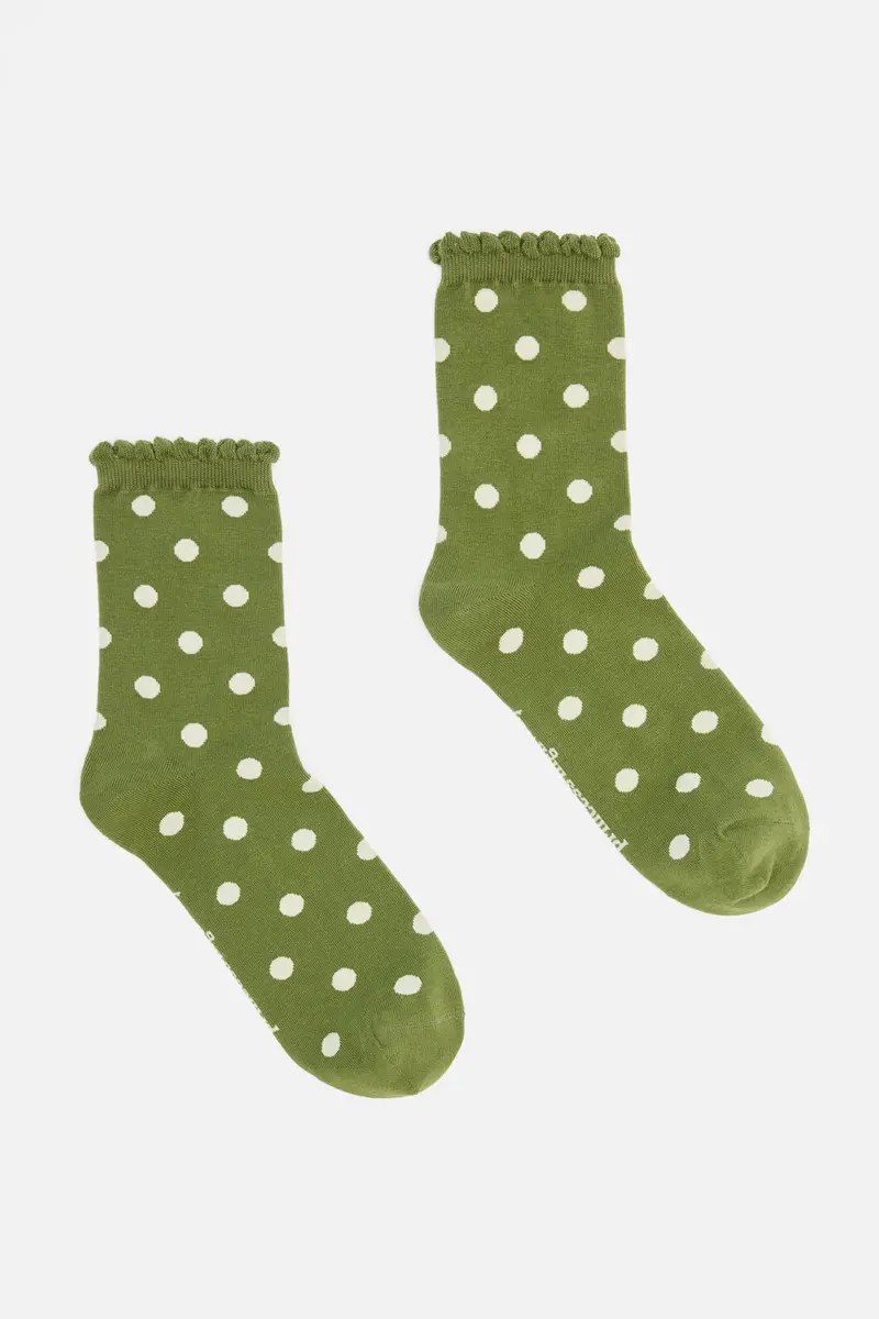 Olive Spot Socks 1
