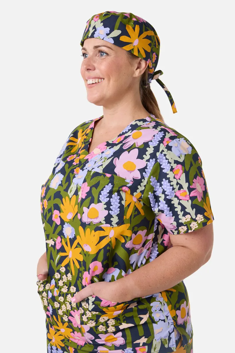 Painted Garden Scrub Hat 1