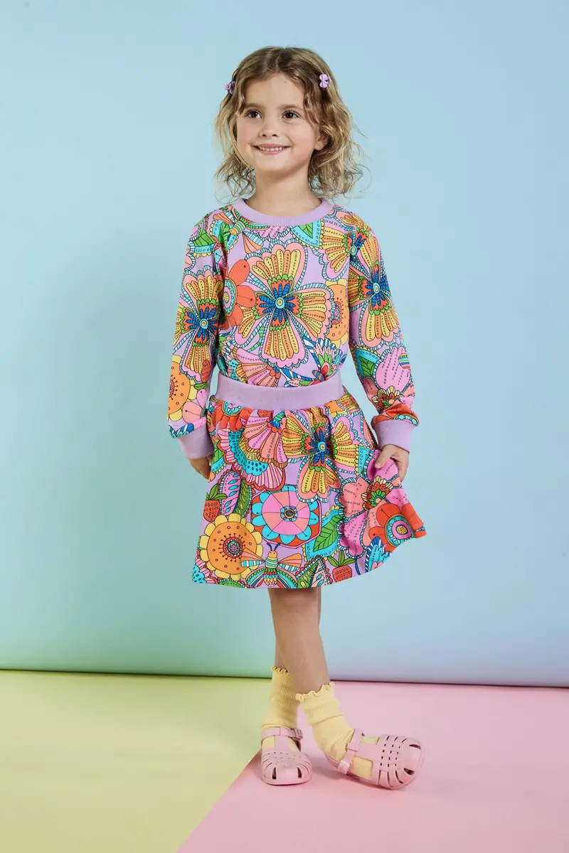 Paisley Floral Kids Skirt 1