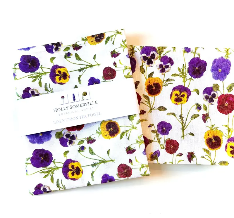 Pansies Tea Towel 1