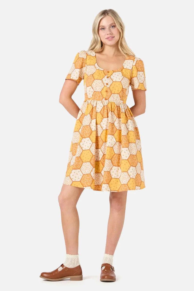 Patchwork Sleeved Mini Dress 1