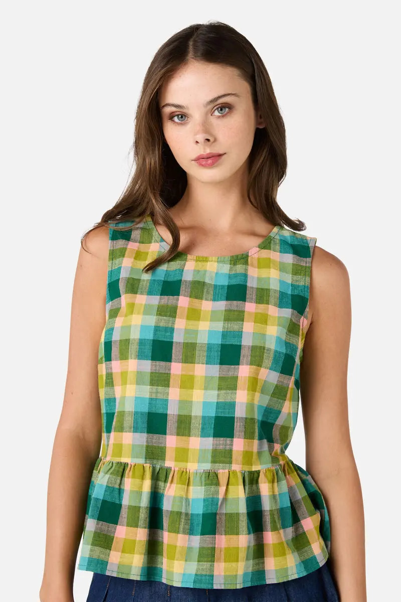 Piper Check Peplum Top 1