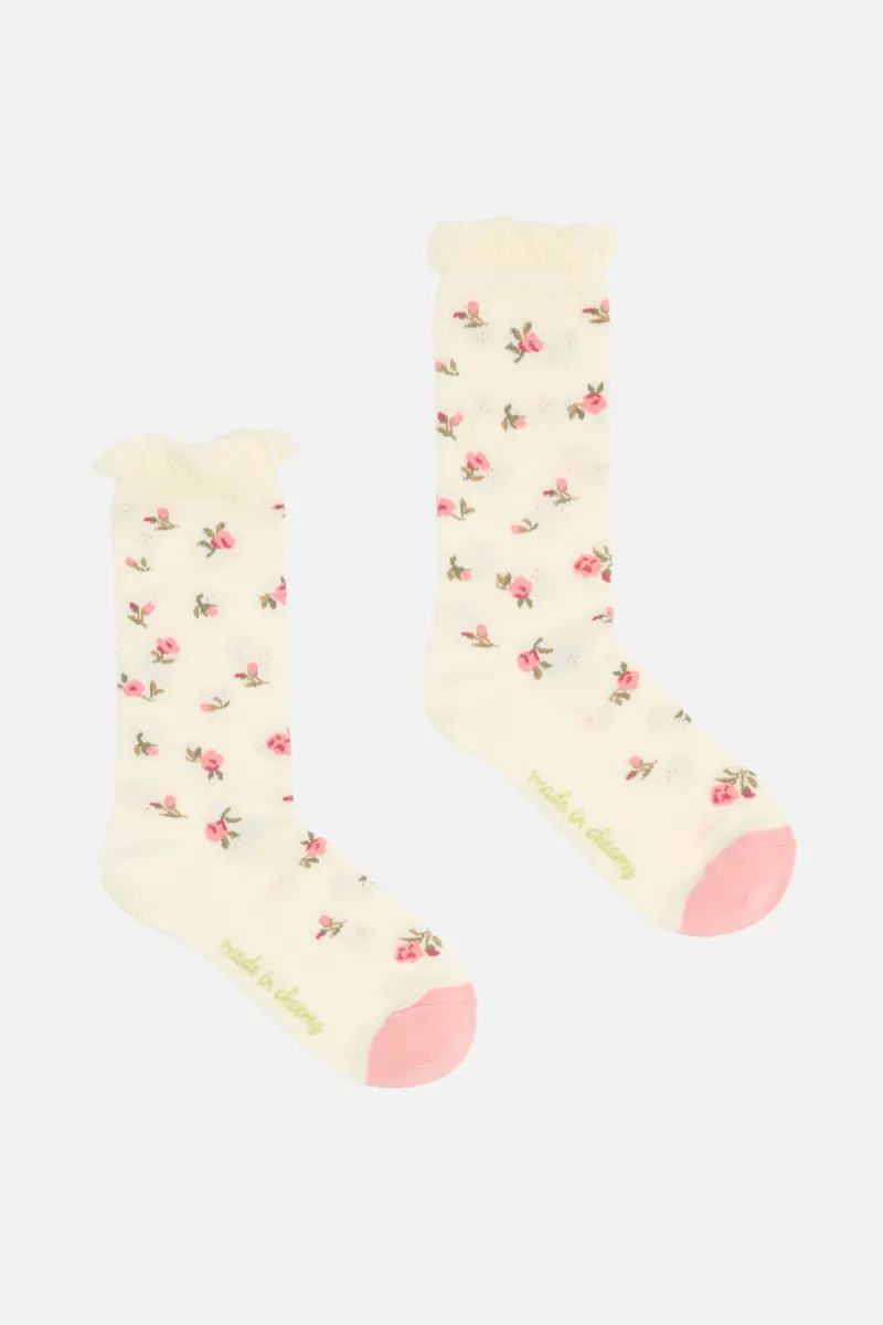 Pointelle & Floral Socks 1