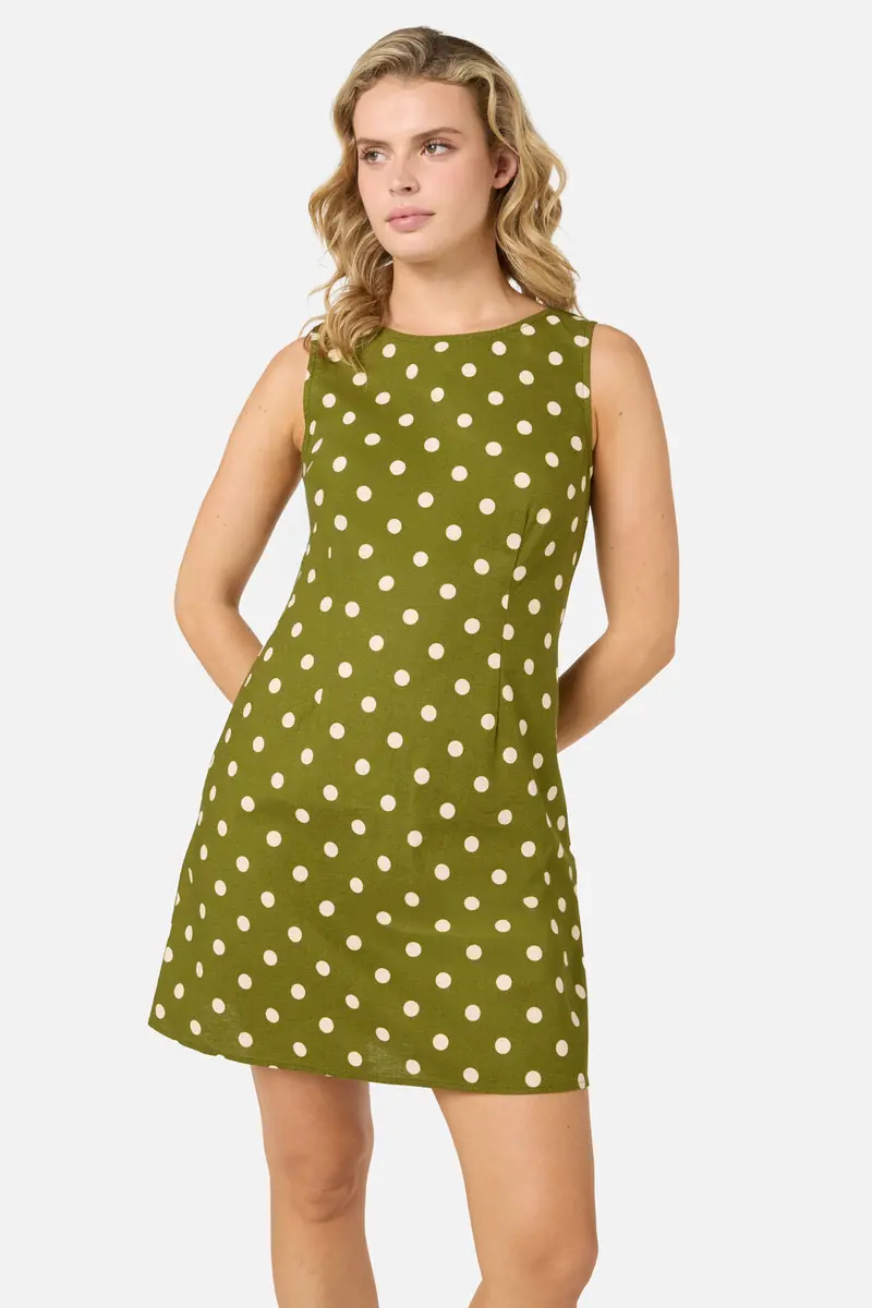 Polka Dot Shift Mini Dress 1