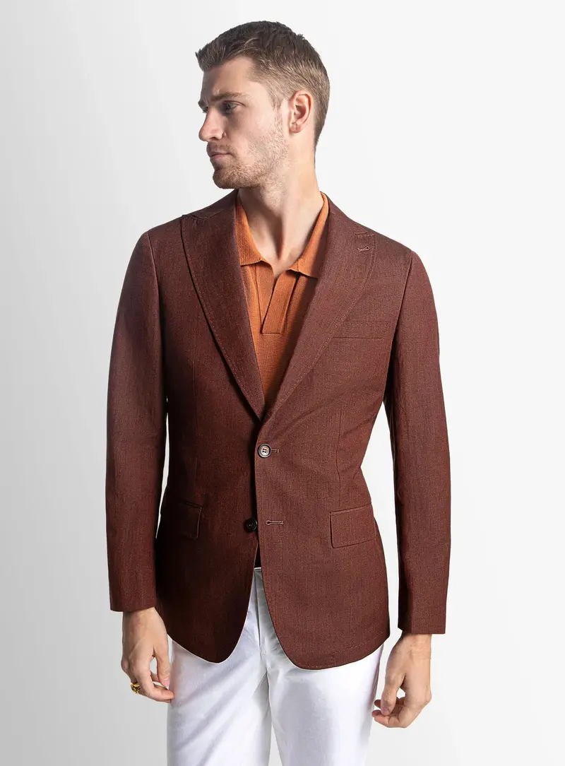 Portici Raisin Linen Blend Jacket 1