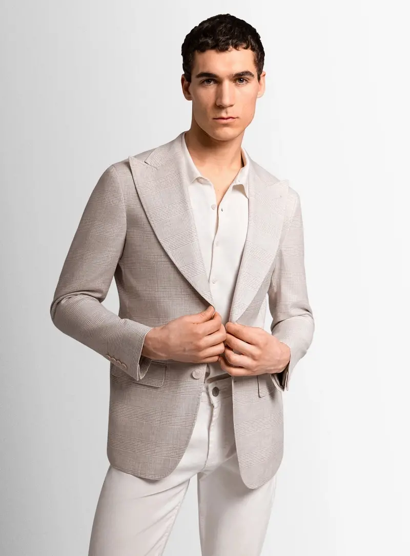Positano Taupe Plaid Jacket 1