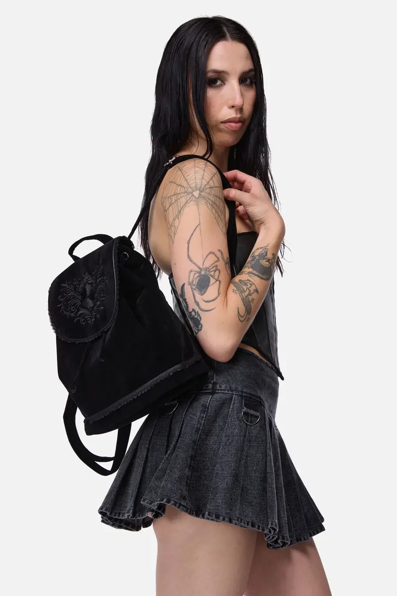 Pretty & Gothic Velvet Backpack 1