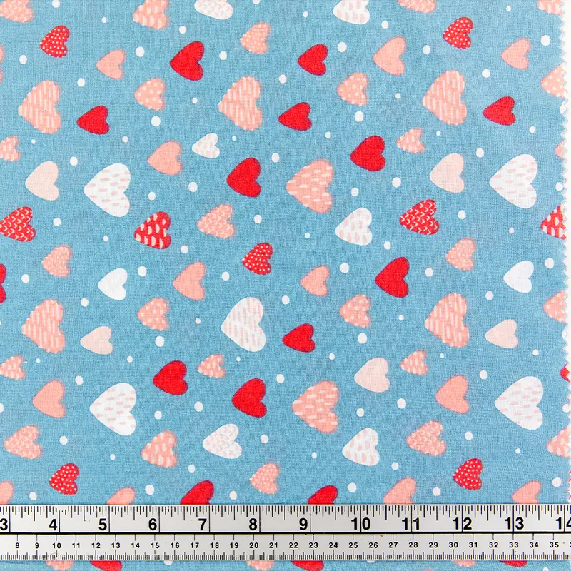 Print Craft & Quilting Fabric, Hearts- Width 110Cm 1