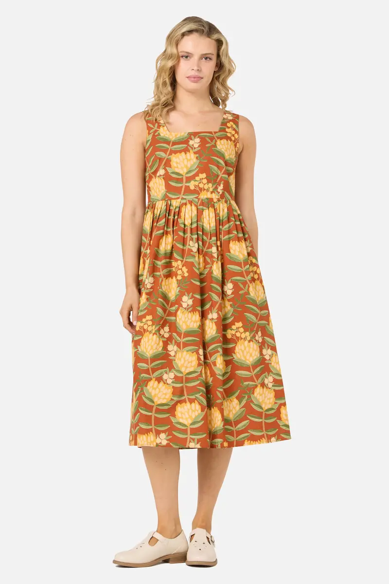 Protea Flower Midi Dress 1