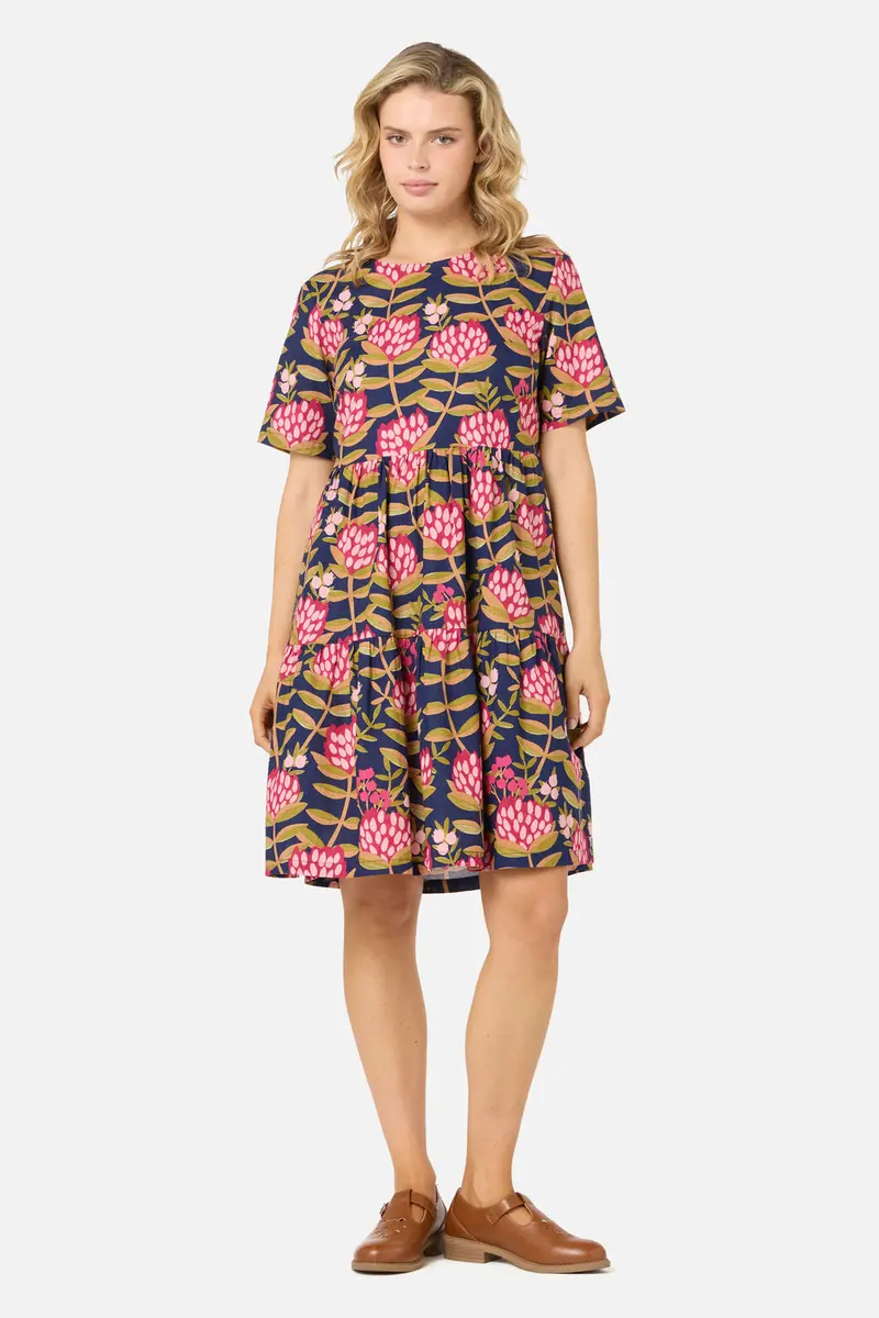 Protea Flower Smock Dress 1