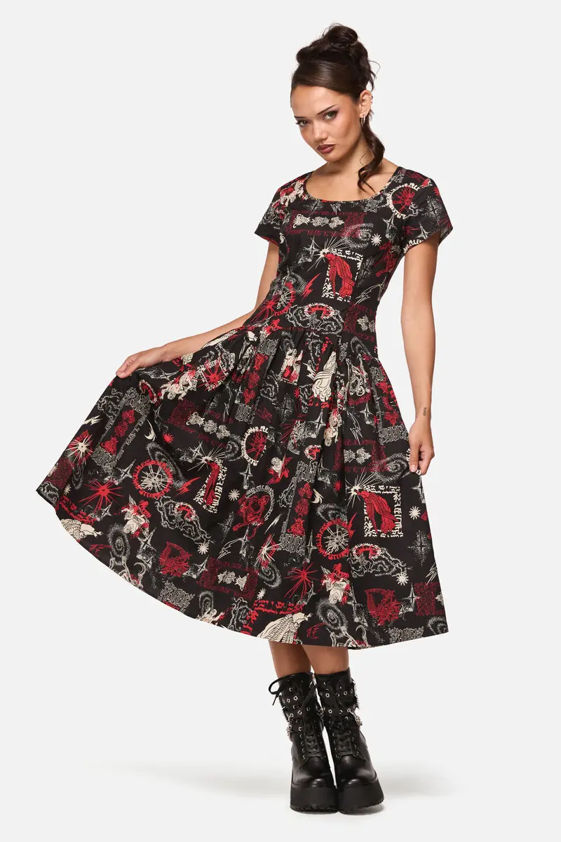 Purgatory Goth Midi Dress 1