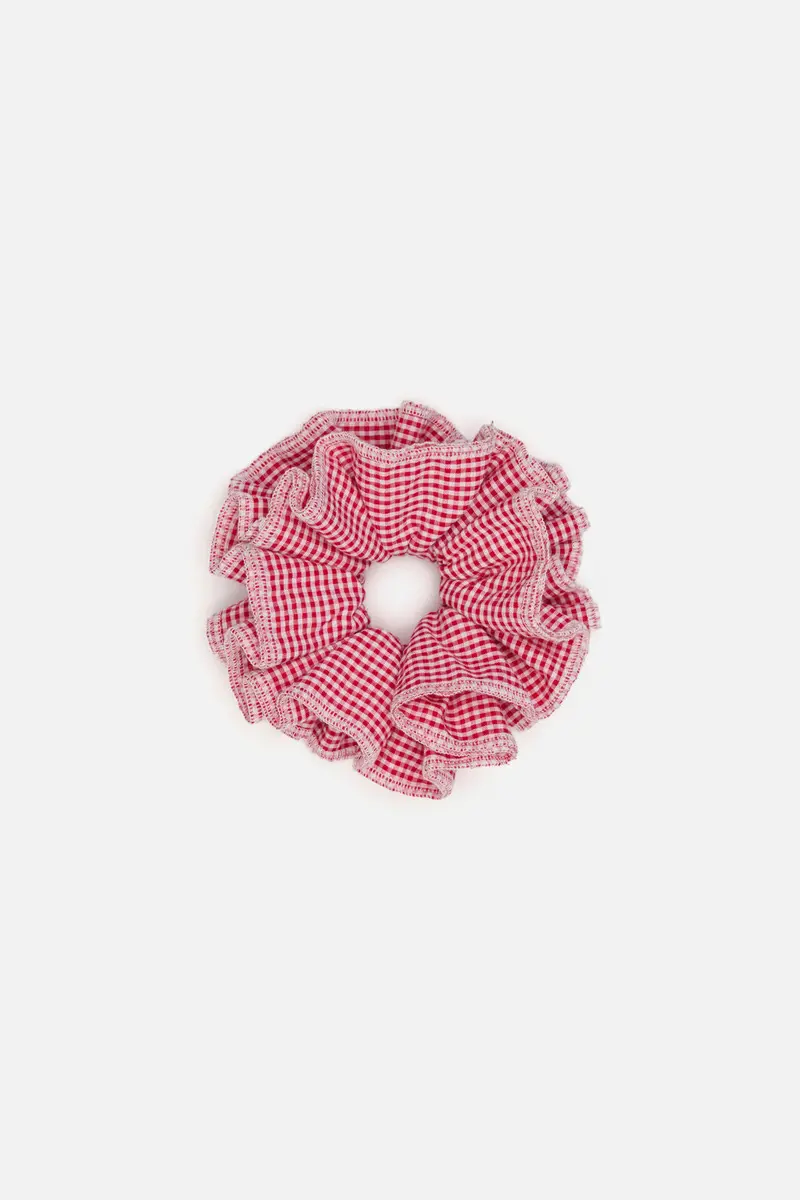Red Gingham Scrunchie 1