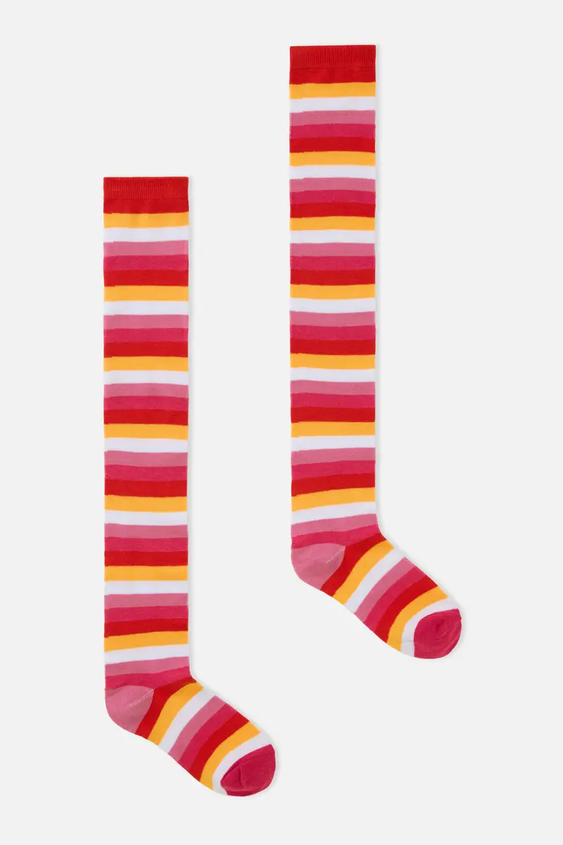 Red Long Striped Sock 1
