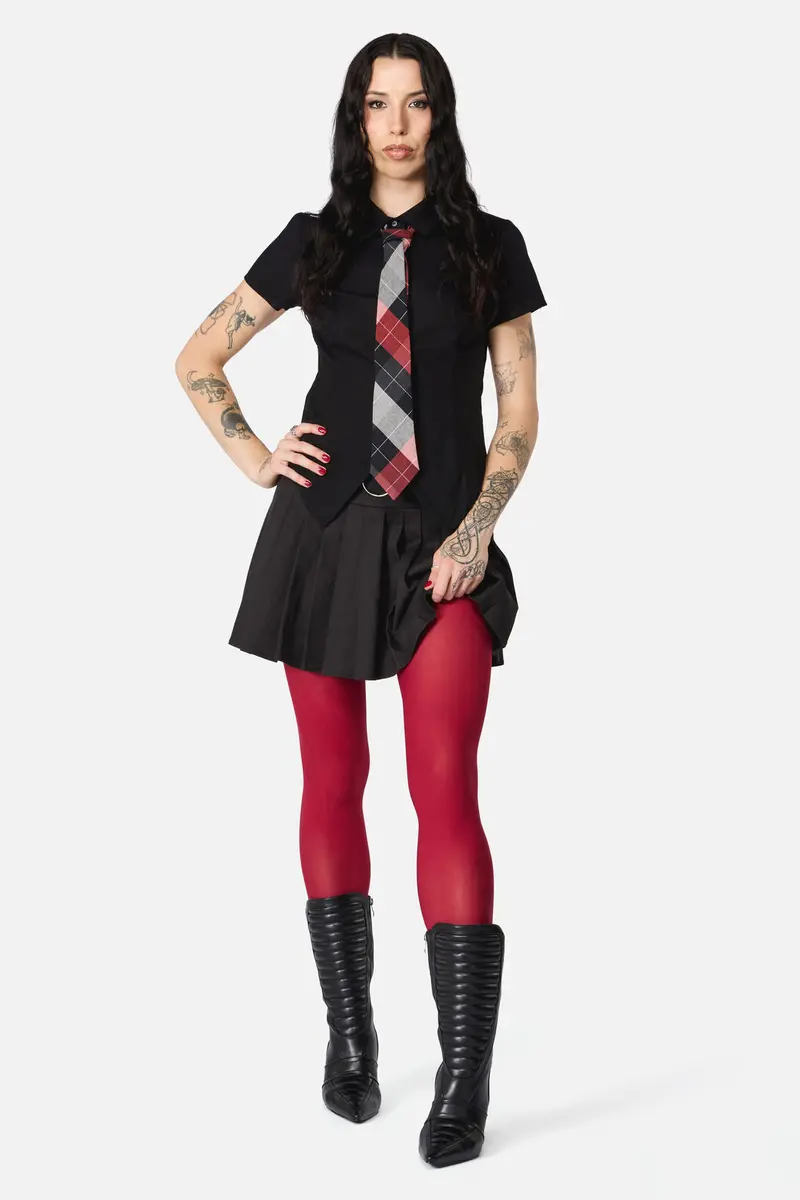 Red Plain Tights 1